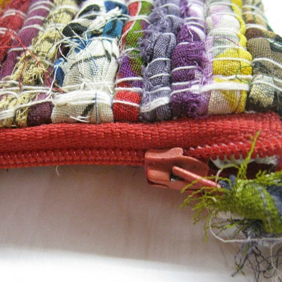 Crate and Barrel Sari Zipper Lined Coin Purse Boho Batik - Picture 4 of 10